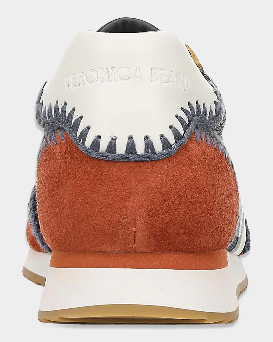 Veronica Beard Penrose Whipstitch Mesh and Mixed Leather Sneakers | Thumbnail 2 Veronica Beard Penrose Whipstitch Mesh and Mixed Leather Sneakers | Thumbnail 2