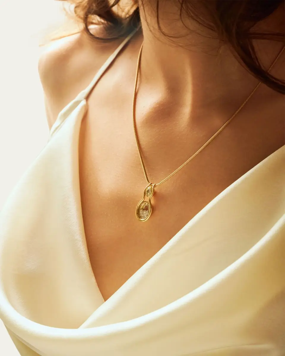 MORITZ GLIK 18K Yellow Gold Kaleidoscope Shaker Rastro Necklace with Diamonds | Thumbnail 2