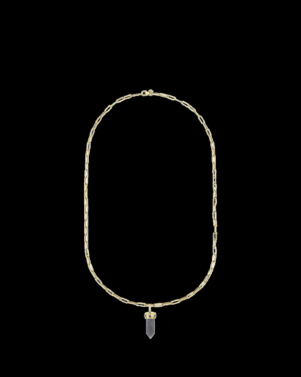 Sydney Evan 14K Yellow Gold, Sapphire & Stone Point Pendant Chain Necklace | Thumbnail 2