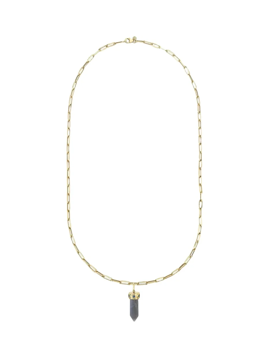Sydney Evan 14K Yellow Gold, Sapphire & Stone Point Pendant Chain Necklace