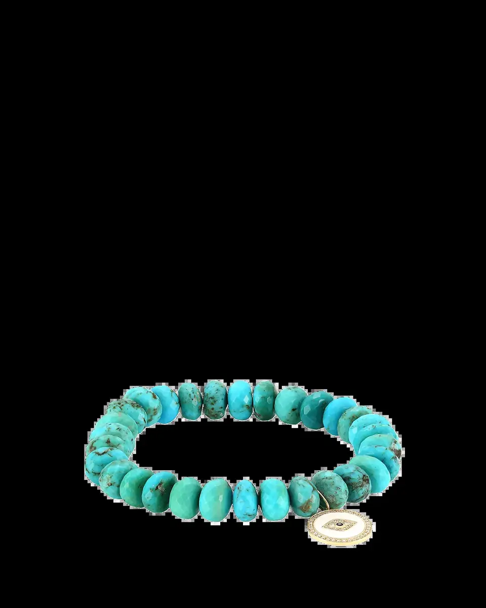 Sydney Evan 14K Yellow Gold, 0.18 TCW Diamond, Sapphire & Turquoise Evil Eye Beaded Bracelet | Thumbnail 2 Sydney Evan 14K Yellow Gold, 0.18 TCW Diamond, Sapphire & Turquoise Evil Eye Beaded Bracelet | Thumbnail 2