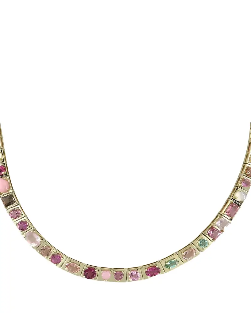 TYPE JEWELRY LEGGO Pink Multi-Stone Necklace | Image 1 TYPE JEWELRY LEGGO Pink Multi-Stone Necklace | Image 1