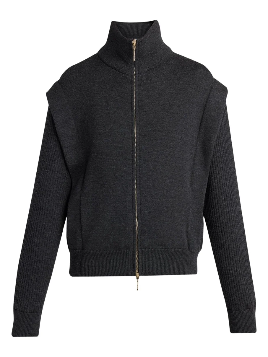 Giorgio Armani Zip-Front Knit Blouson Jacket