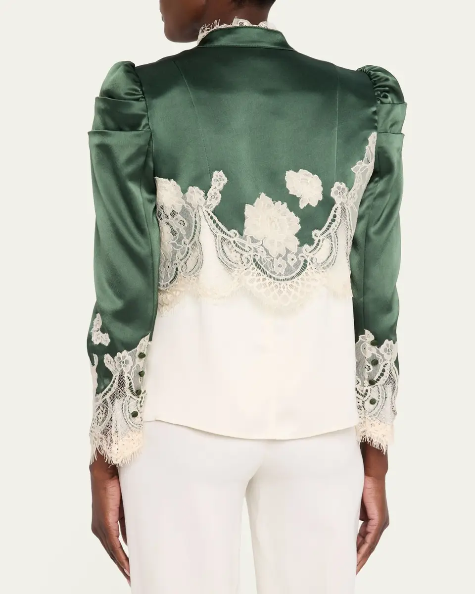 Alice + Olivia Thomasina Lace-Trimmed Crop Jacket | Thumbnail 3 Alice + Olivia Thomasina Lace-Trimmed Crop Jacket | Thumbnail 3