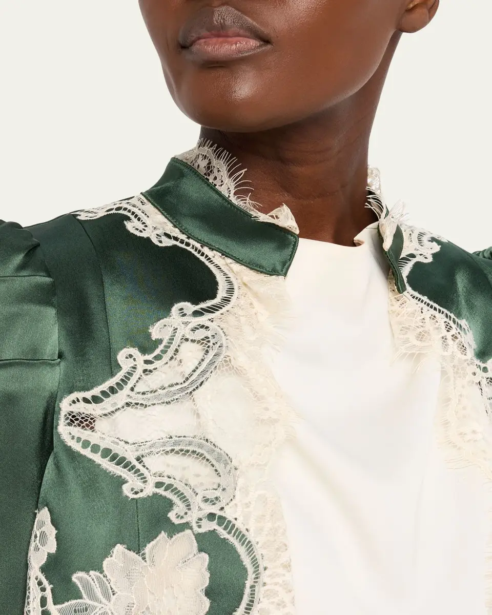 Alice + Olivia Thomasina Lace-Trimmed Crop Jacket | Thumbnail 5 Alice + Olivia Thomasina Lace-Trimmed Crop Jacket | Thumbnail 5