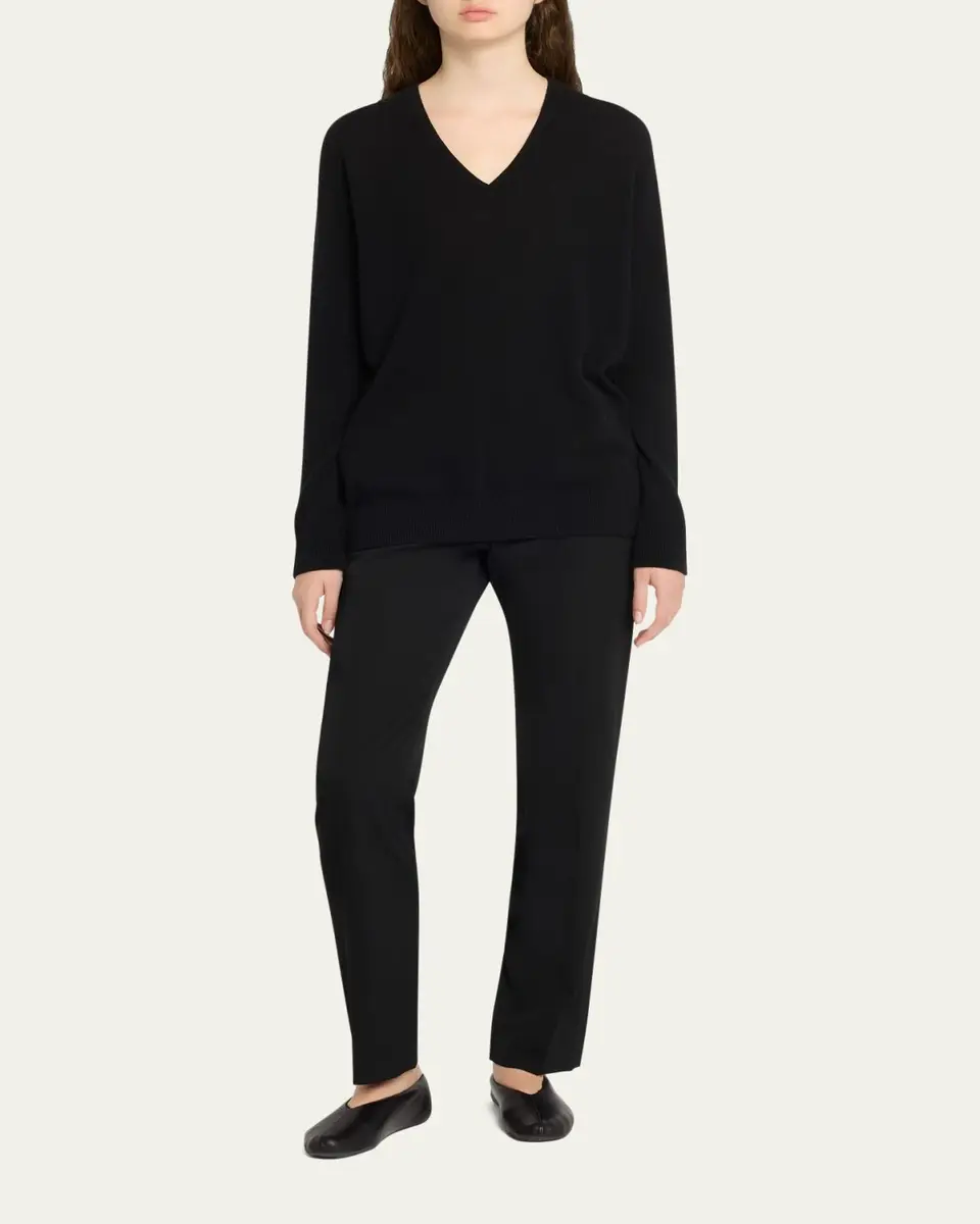 The Row Phora Lightweight Cashmere V-Neck Sweater | Thumbnail 2