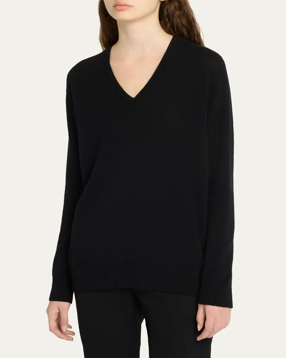 The Row Phora Lightweight Cashmere V-Neck Sweater | Thumbnail 4
