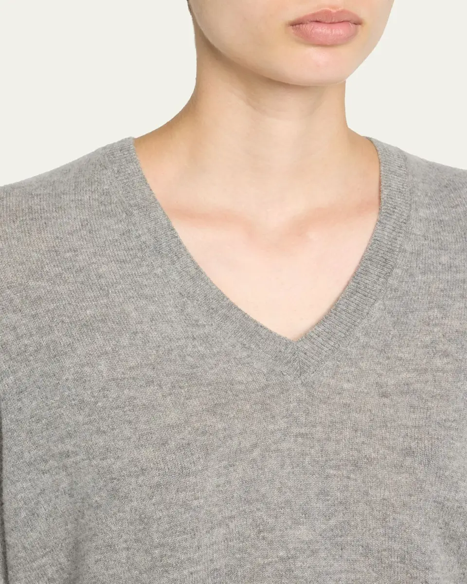 The Row Phora Lightweight Cashmere V-Neck Sweater | Thumbnail 9