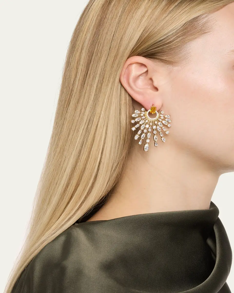 Nickho Rey Holly Earrings with Crystals, White | Thumbnail 2