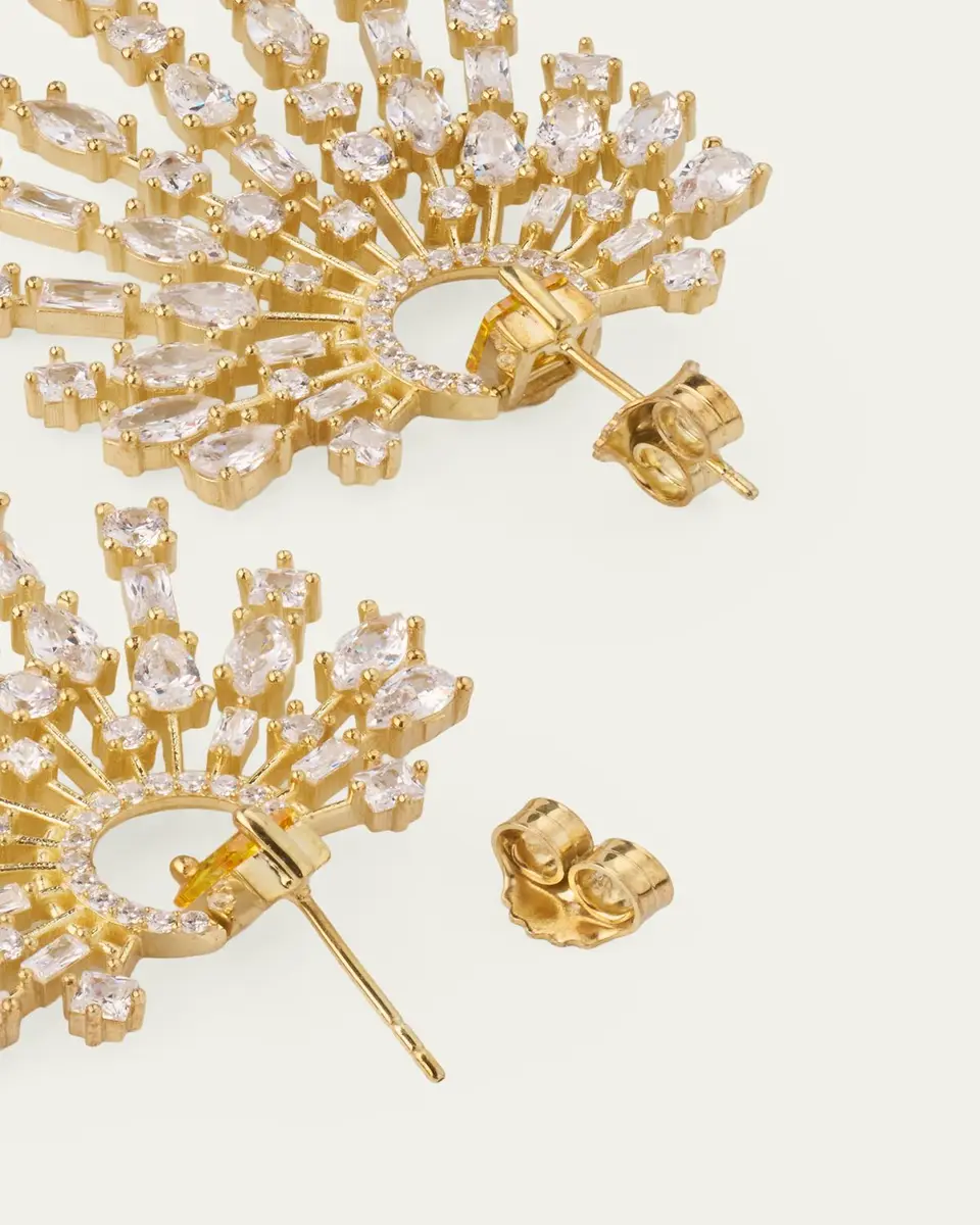 Nickho Rey Holly Earrings with Crystals, White | Thumbnail 4