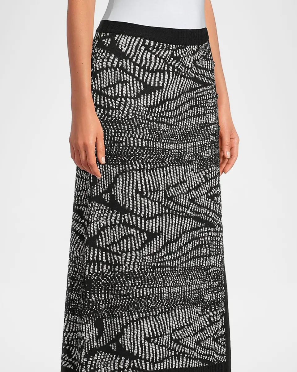 Misook Animal Abstract Jacquard Soft Knit Midi Skirt | Thumbnail 5 Misook Animal Abstract Jacquard Soft Knit Midi Skirt | Thumbnail 5