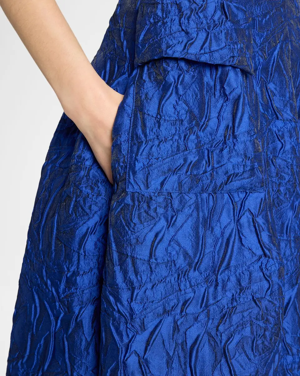 Talbot Runhof Strapless Poiret Rose Jacquard Pocket Gown | Thumbnail 5 Talbot Runhof Strapless Poiret Rose Jacquard Pocket Gown | Thumbnail 5