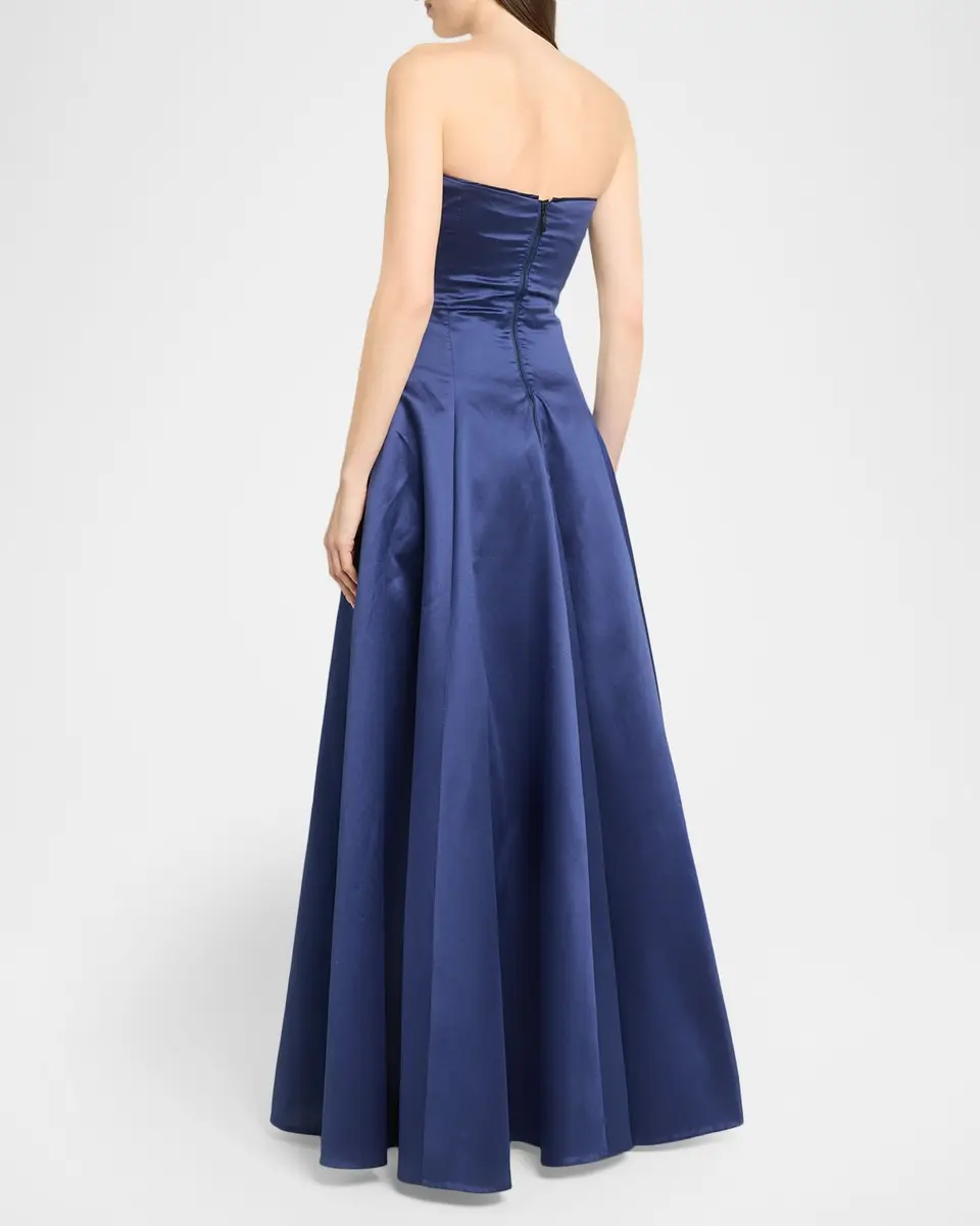 Talbot Runhof Strapless Zigzag Draped Mikado Silk Ball Gown | Thumbnail 3 Talbot Runhof Strapless Zigzag Draped Mikado Silk Ball Gown | Thumbnail 3