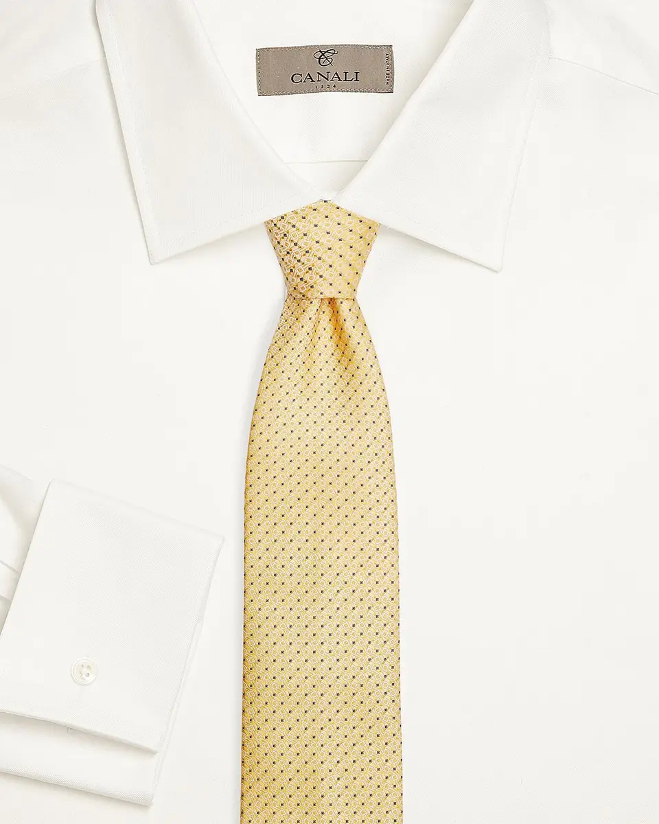 Canali Men's Micro Quadratti Woven Silk Tie | Thumbnail 2 Canali Men's Micro Quadratti Woven Silk Tie | Thumbnail 2