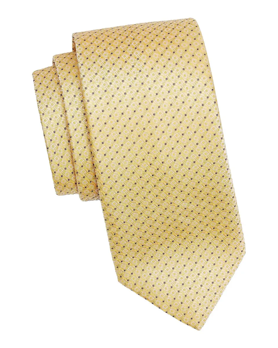 Canali Men's Micro Quadratti Woven Silk Tie | Thumbnail 3 Canali Men's Micro Quadratti Woven Silk Tie | Thumbnail 3