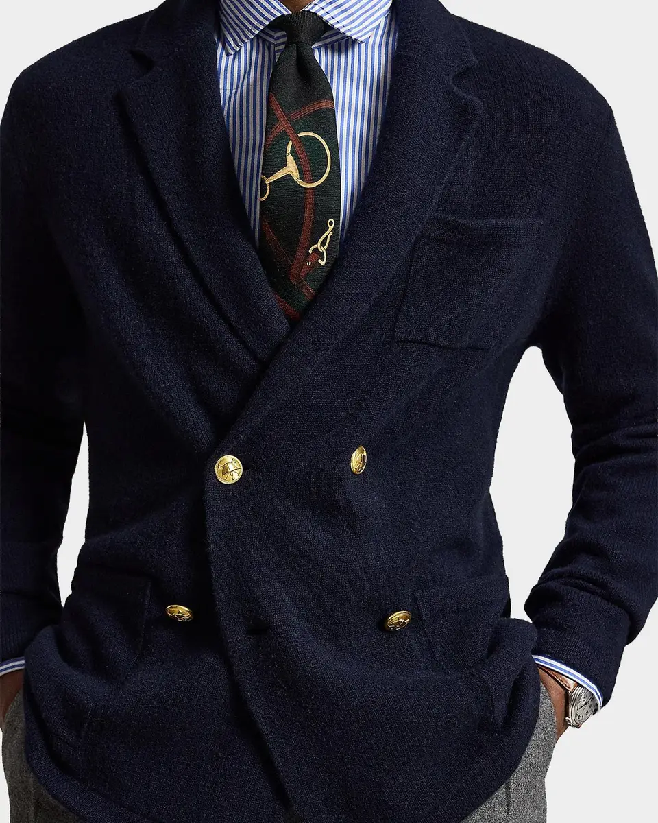 Polo Ralph Lauren Men's Aviator Cashmere Double-Breasted Blazer | Thumbnail 5 Polo Ralph Lauren Men's Aviator Cashmere Double-Breasted Blazer | Thumbnail 5