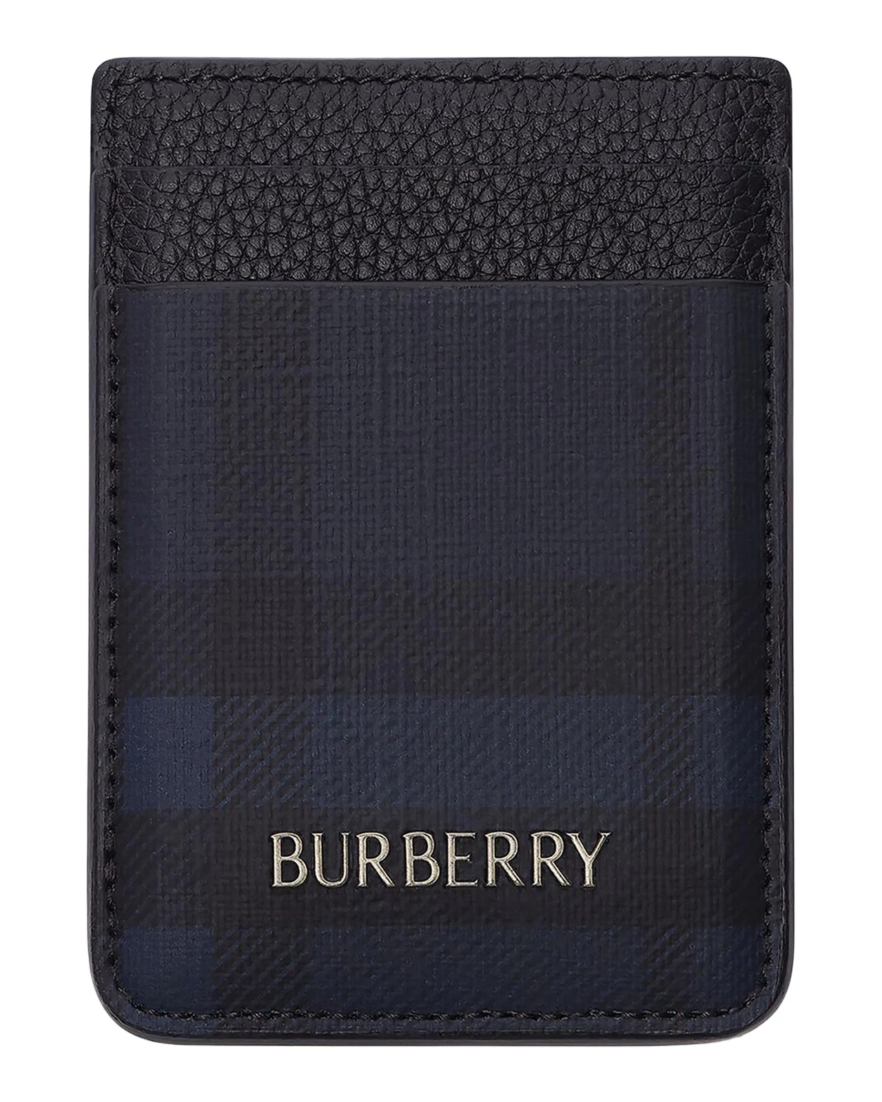 Men's City Check Leather Card Case