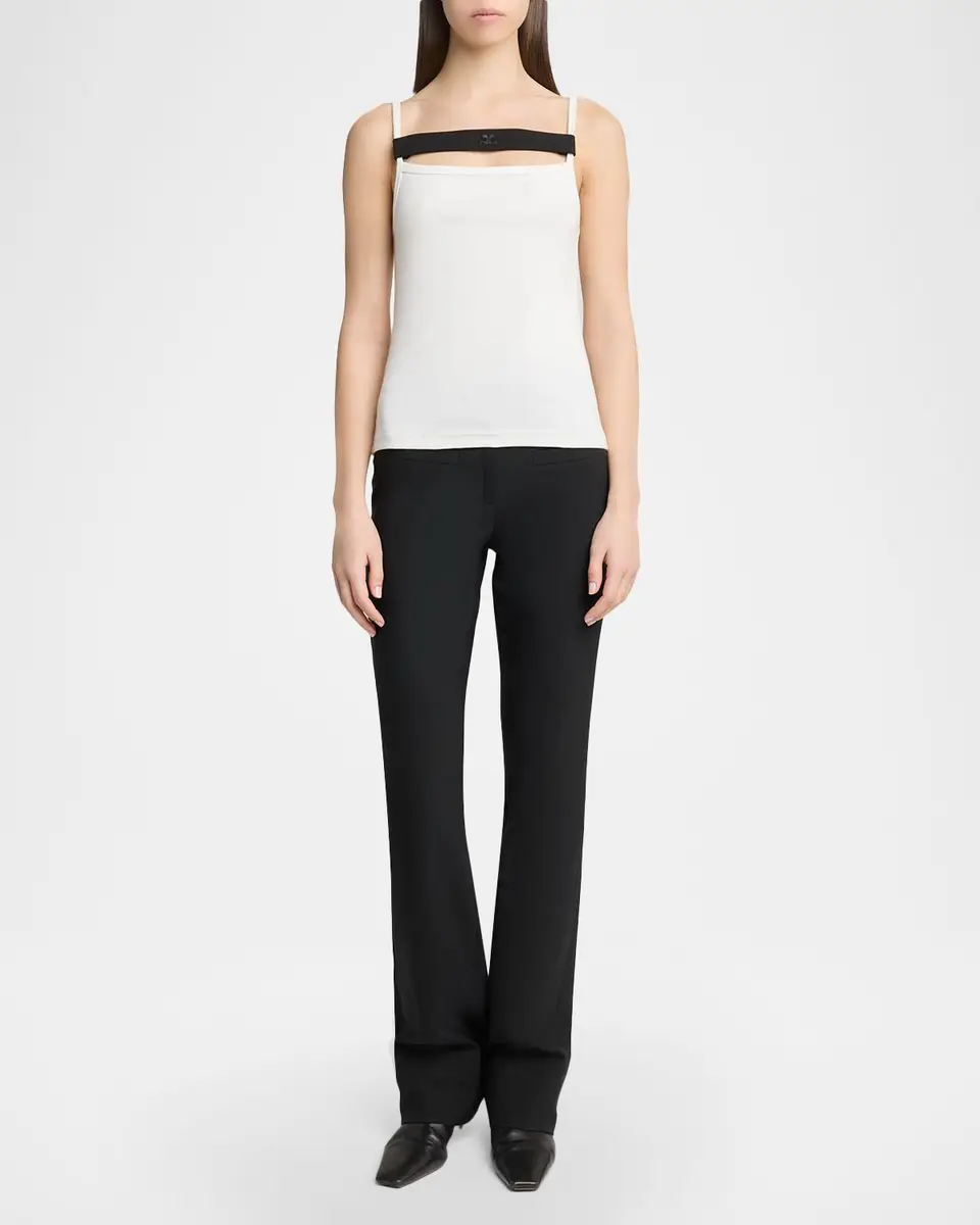 Courrèges 90s Rib Strap Tank Top | Thumbnail 2 Courrèges 90s Rib Strap Tank Top | Thumbnail 2