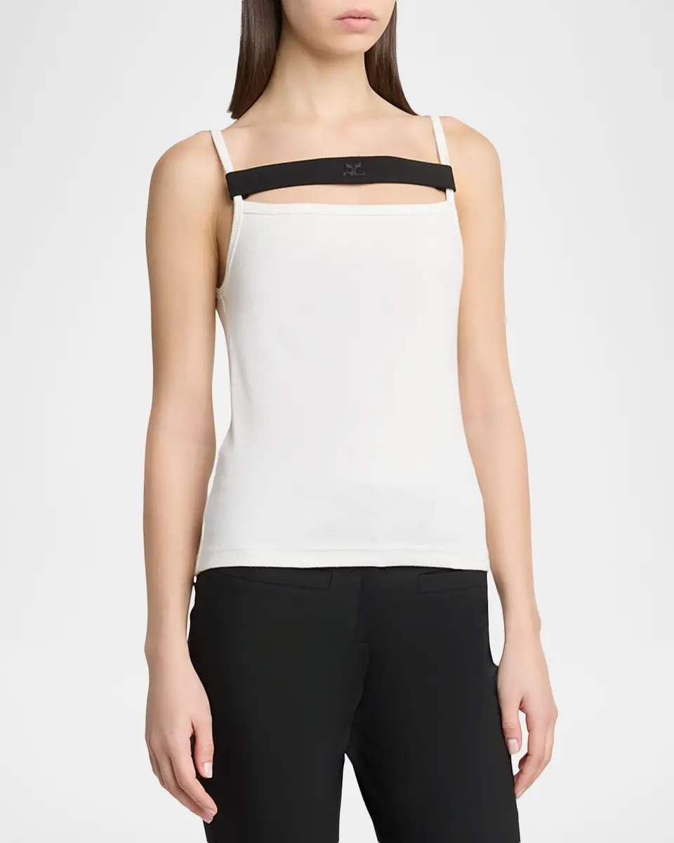 Courrèges 90s Rib Strap Tank Top | Thumbnail 4 Courrèges 90s Rib Strap Tank Top | Thumbnail 4