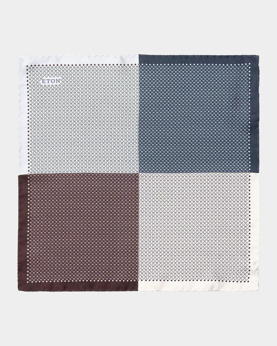 Eton Men's Four-Sided Micro-Print Silk Pocket Square | Thumbnail 2 Eton Men's Four-Sided Micro-Print Silk Pocket Square | Thumbnail 2