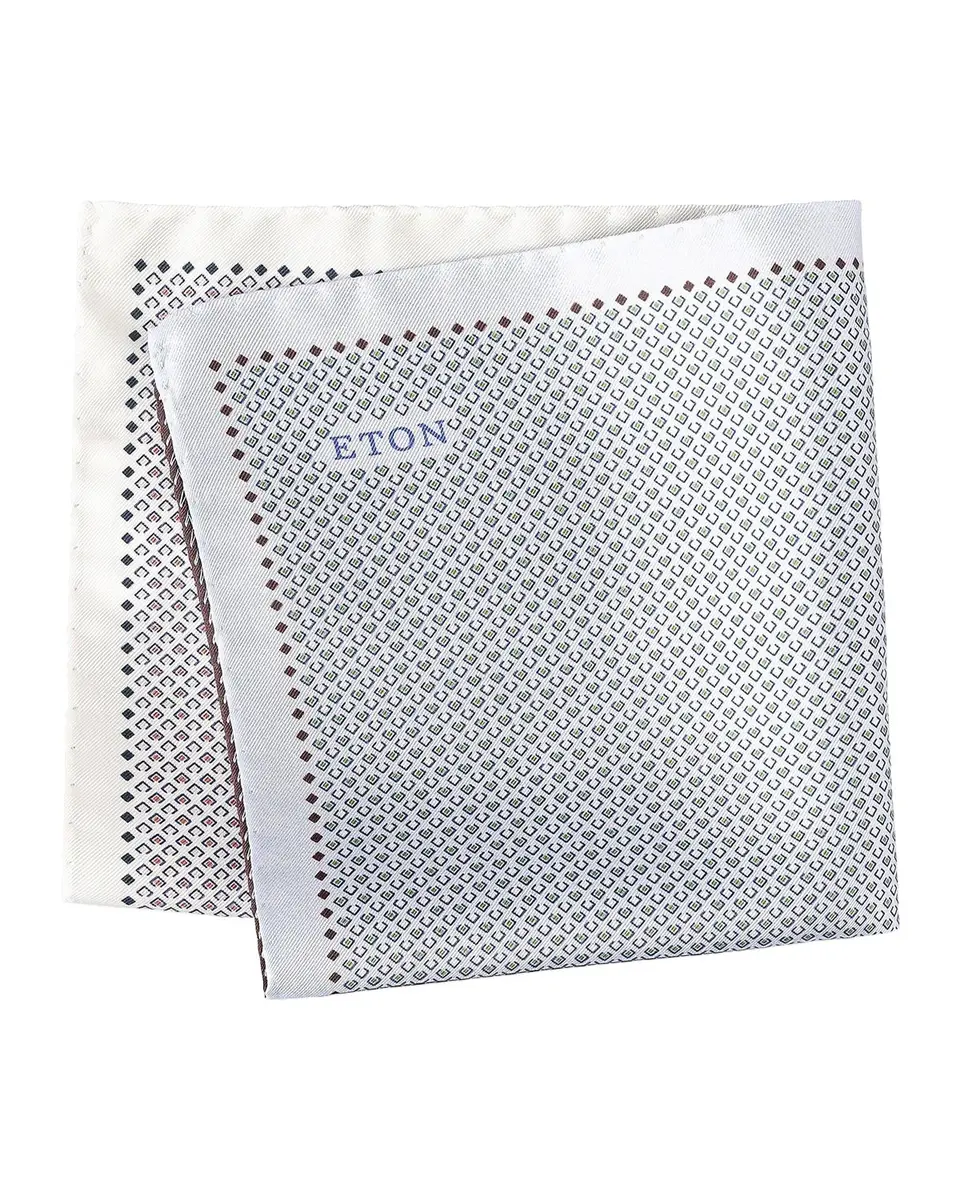 Eton Men's Four-Sided Micro-Print Silk Pocket Square | Thumbnail 3 Eton Men's Four-Sided Micro-Print Silk Pocket Square | Thumbnail 3