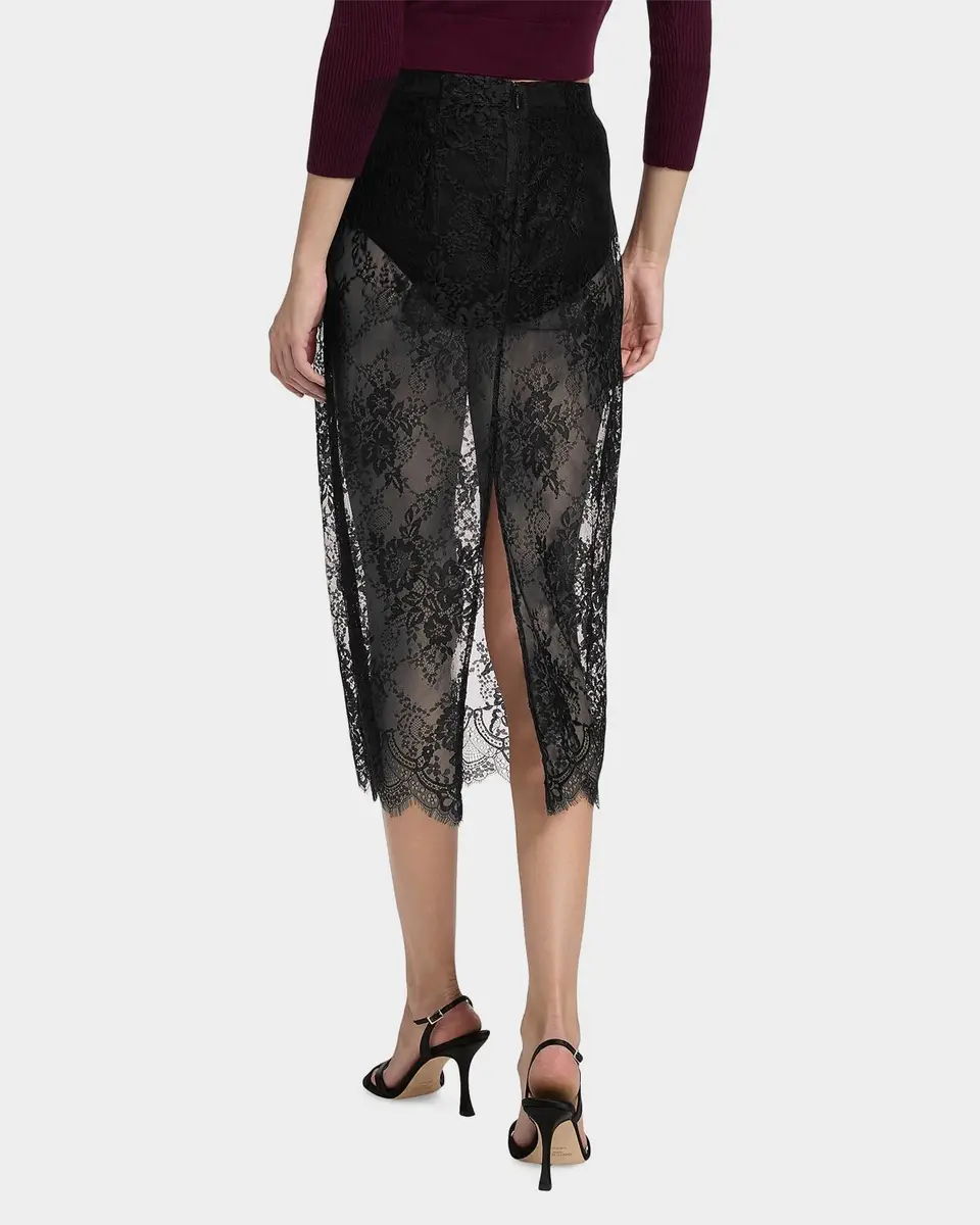 L'Agence Makena Sheer Floral Lace Pencil Skirt | Thumbnail 3 L'Agence Makena Sheer Floral Lace Pencil Skirt | Thumbnail 3