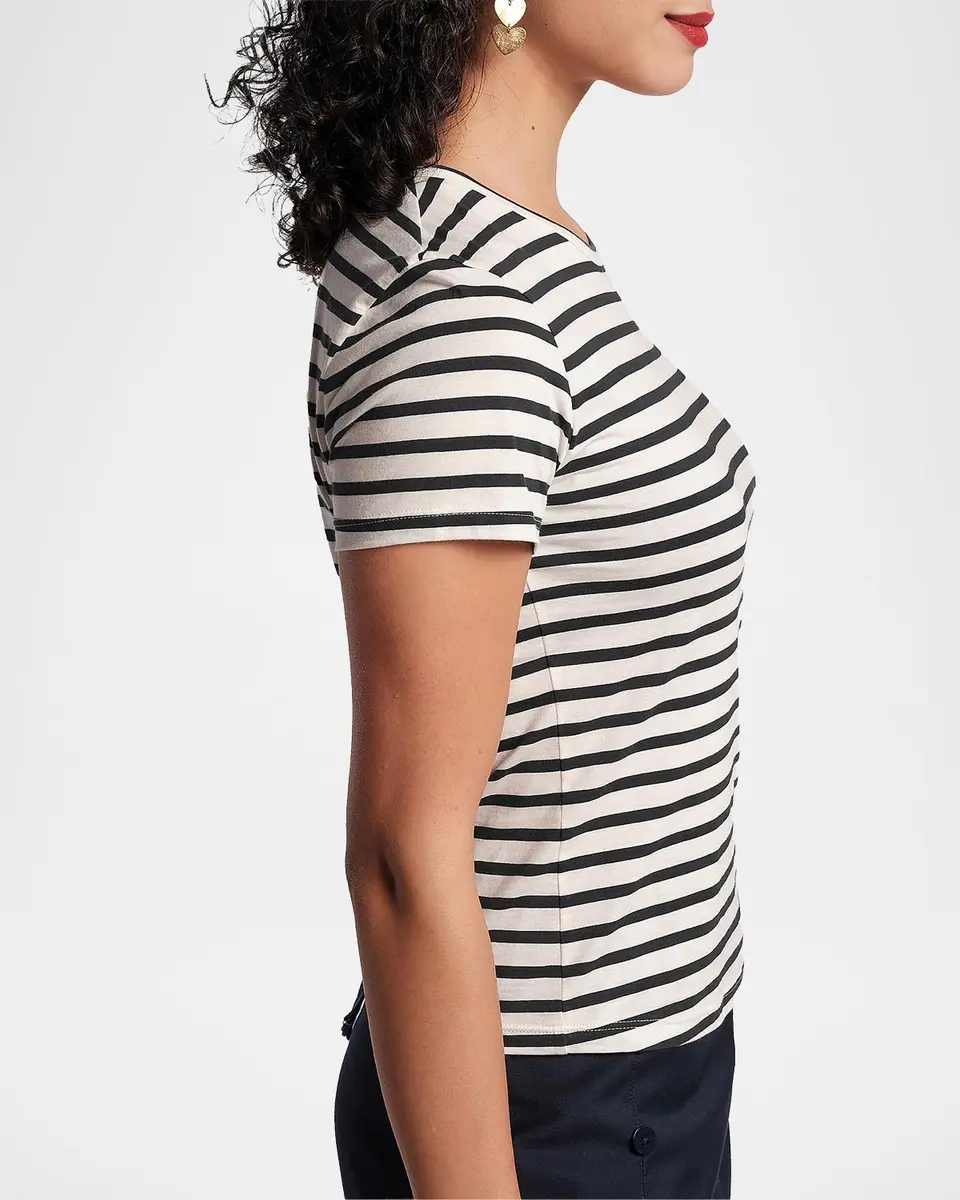Frances Valentine Super Striped Pima Cotton T-Shirt | Thumbnail 3