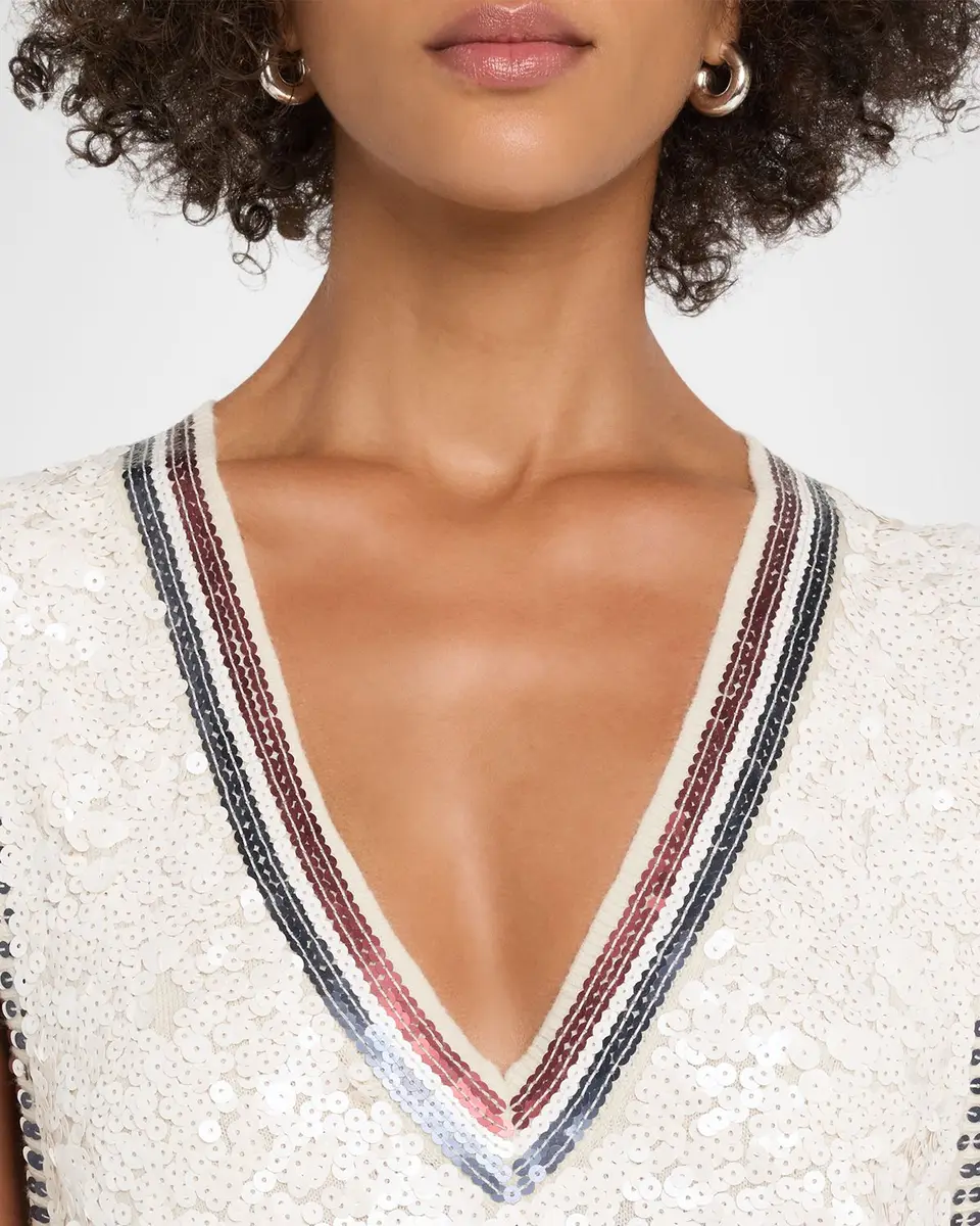 CYNTHIA ROWLEY Sleeveless Sequin Wool-Cashmere Knit Mini Dress | Thumbnail 5 CYNTHIA ROWLEY Sleeveless Sequin Wool-Cashmere Knit Mini Dress | Thumbnail 5