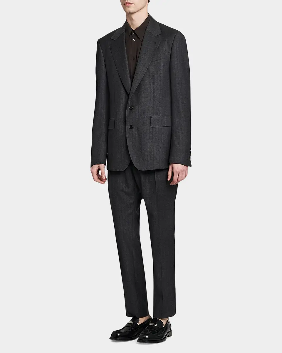 Dolce & Gabbana Men's Wool Tonal Stripe 2-Button Suit Jacket | Thumbnail 2 Dolce & Gabbana Men's Wool Tonal Stripe 2-Button Suit Jacket | Thumbnail 2