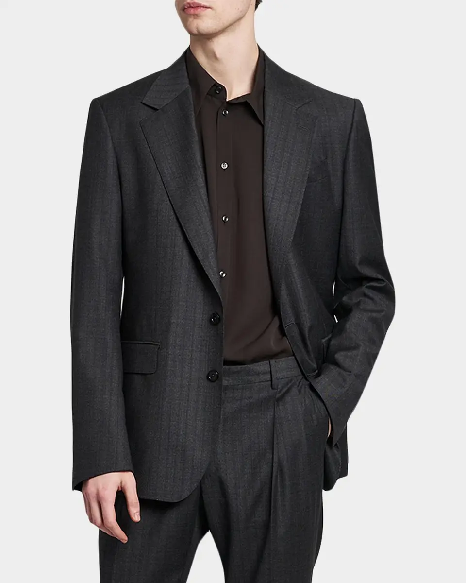 Dolce & Gabbana Men's Wool Tonal Stripe 2-Button Suit Jacket | Thumbnail 4 Dolce & Gabbana Men's Wool Tonal Stripe 2-Button Suit Jacket | Thumbnail 4