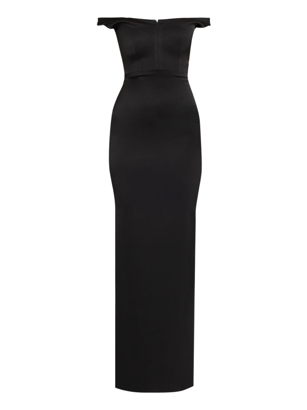 Off-The-Shoulder V-Neck Satin Crepe Gown Off-The-Shoulder V-Neck Satin Crepe Gown