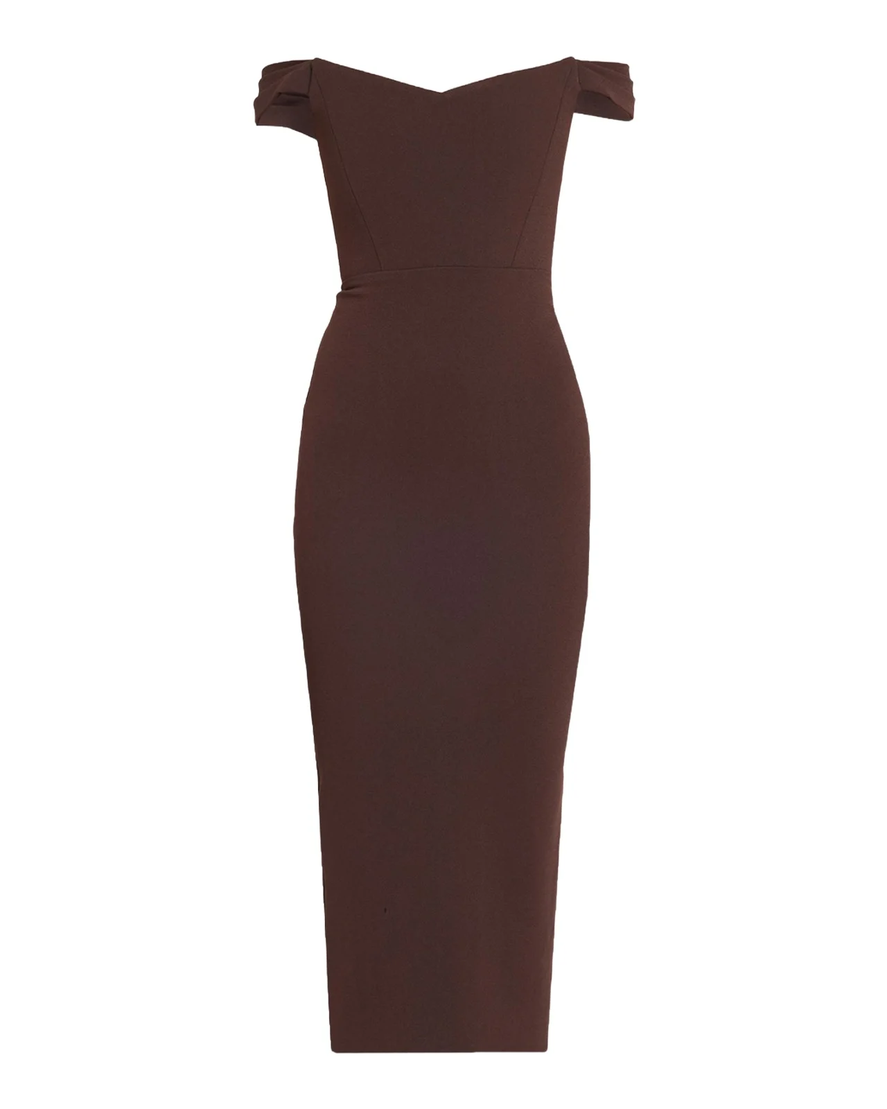 Off-Shoulder Dress in Stretch Crepe Off-Shoulder Dress in Stretch Crepe