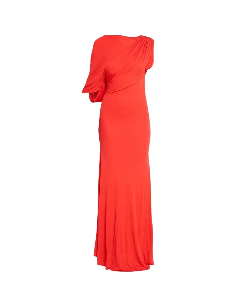 Alex Perry Off-Shoulder Cape Gown in Dry Jersey | Image 1 Alex Perry Off-Shoulder Cape Gown in Dry Jersey | Image 1