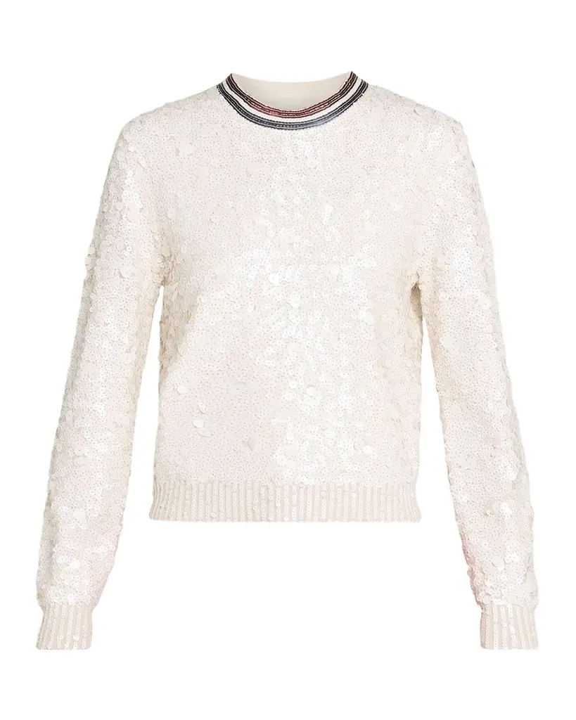 CYNTHIA ROWLEY Sequin Crewneck Sweater | Image 1 CYNTHIA ROWLEY Sequin Crewneck Sweater | Image 1