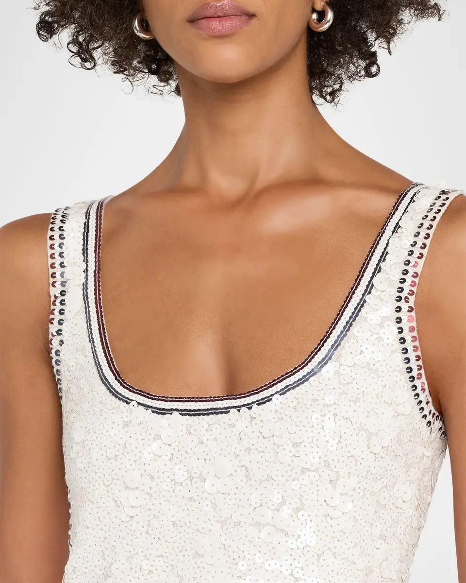 CYNTHIA ROWLEY Cropped Sequin Tank Top | Thumbnail 5 CYNTHIA ROWLEY Cropped Sequin Tank Top | Thumbnail 5