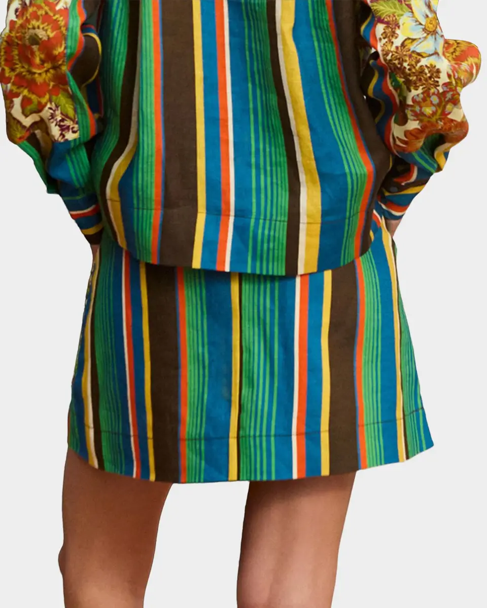 ALÉMAIS Charlie Graphic Linen Mini Skirt | Thumbnail 3