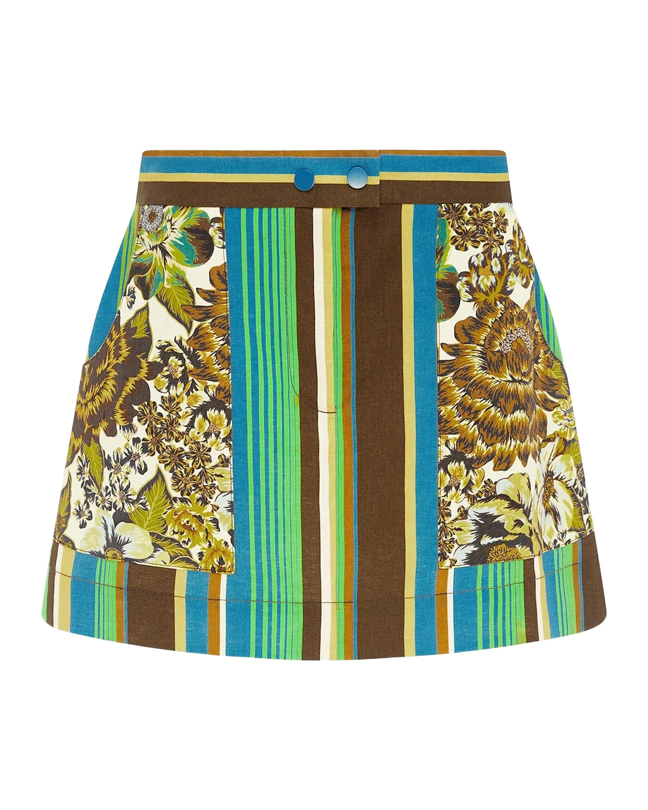 Charlie Graphic Linen Mini Skirt