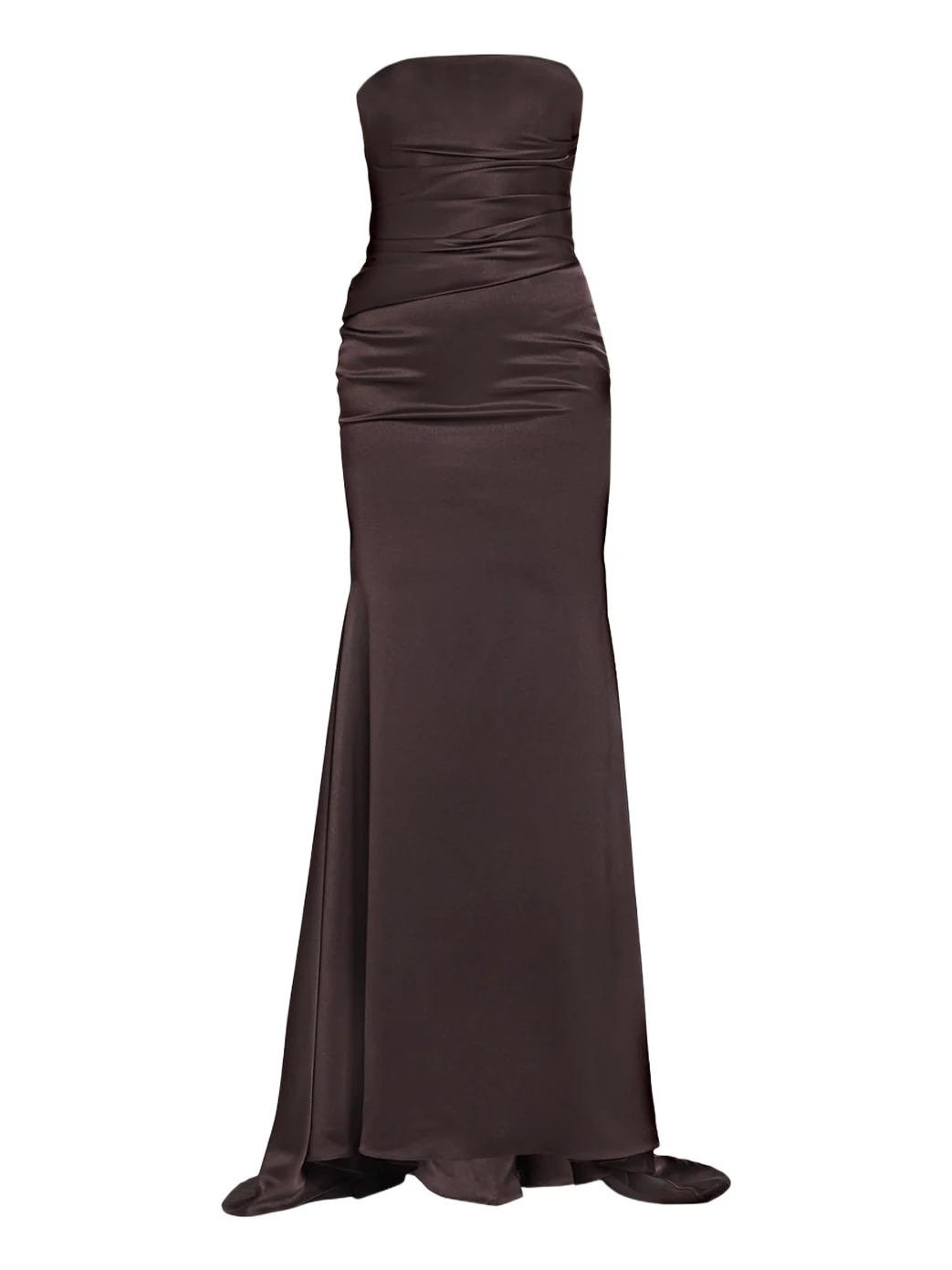 Strapless Drape Gown in Satin Crepe Strapless Drape Gown in Satin Crepe