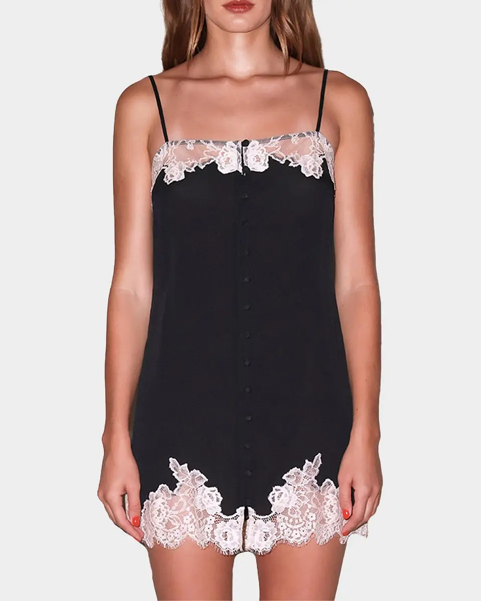Fleur du Mal Lace Appliqué Silk Slip | Thumbnail 4 Fleur du Mal Lace Appliqué Silk Slip | Thumbnail 4