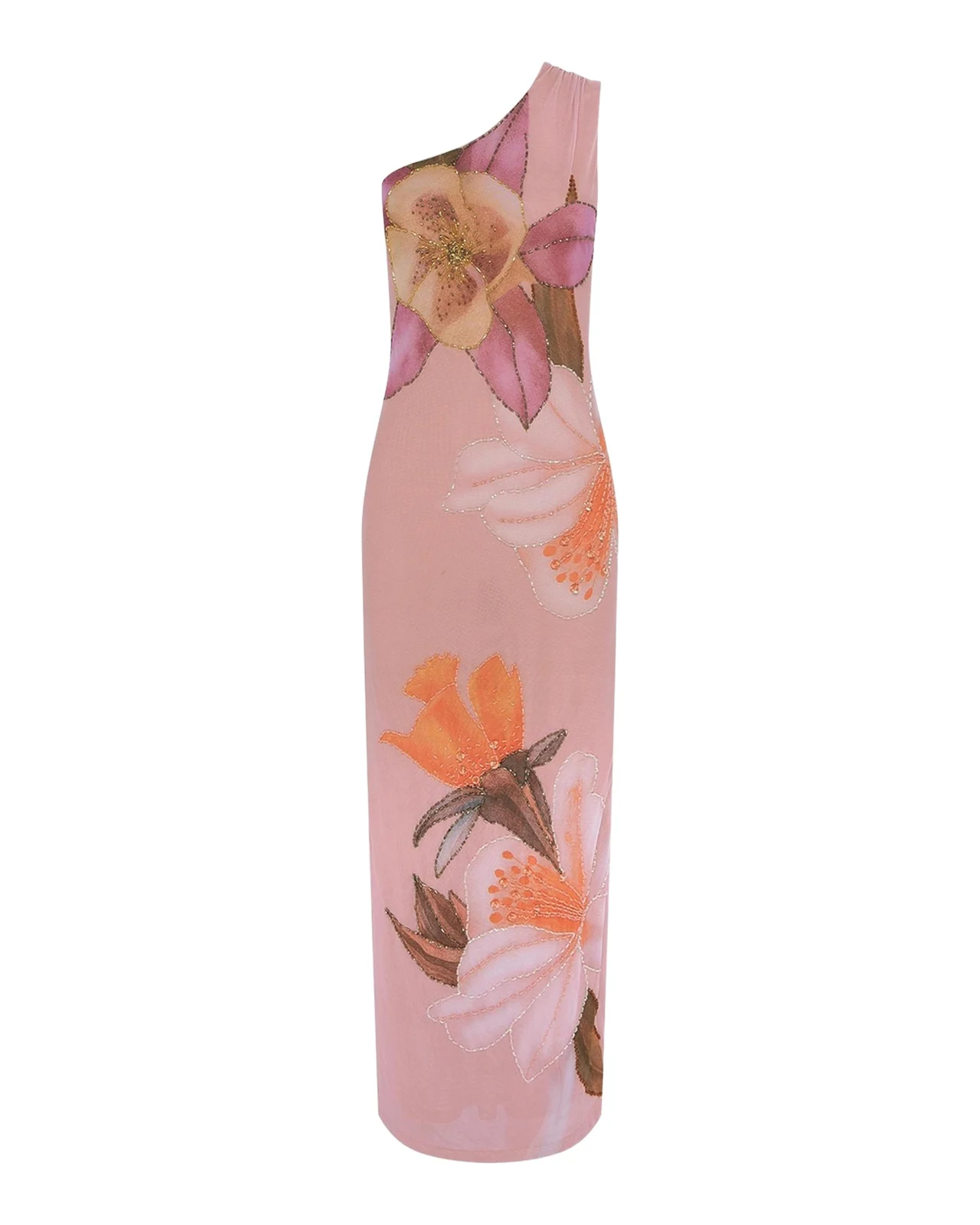 Peony Floral One-Shoulder Maxi Dress Peony Floral One-Shoulder Maxi Dress