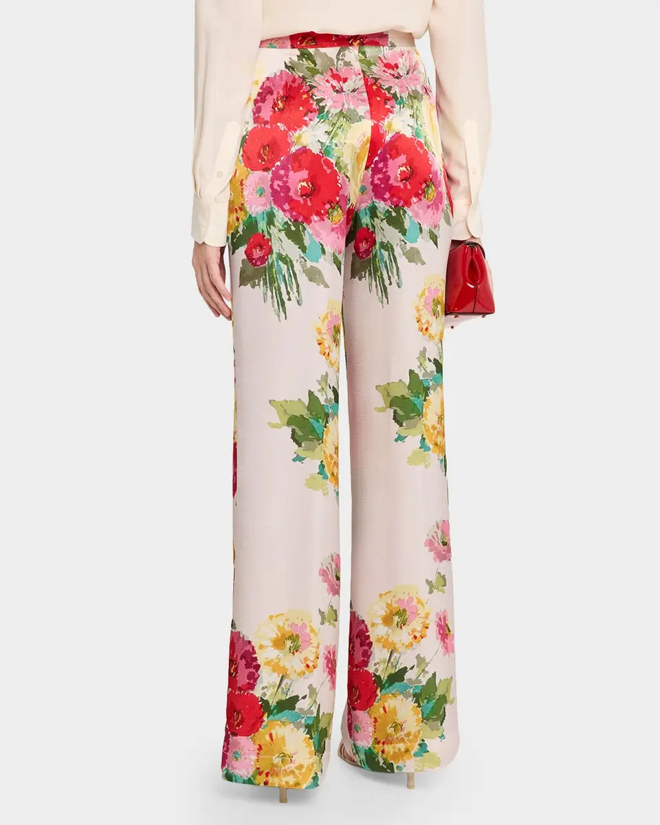 Libertine Pat Nixon Floral Silk Straight-Leg Pants | Thumbnail 3