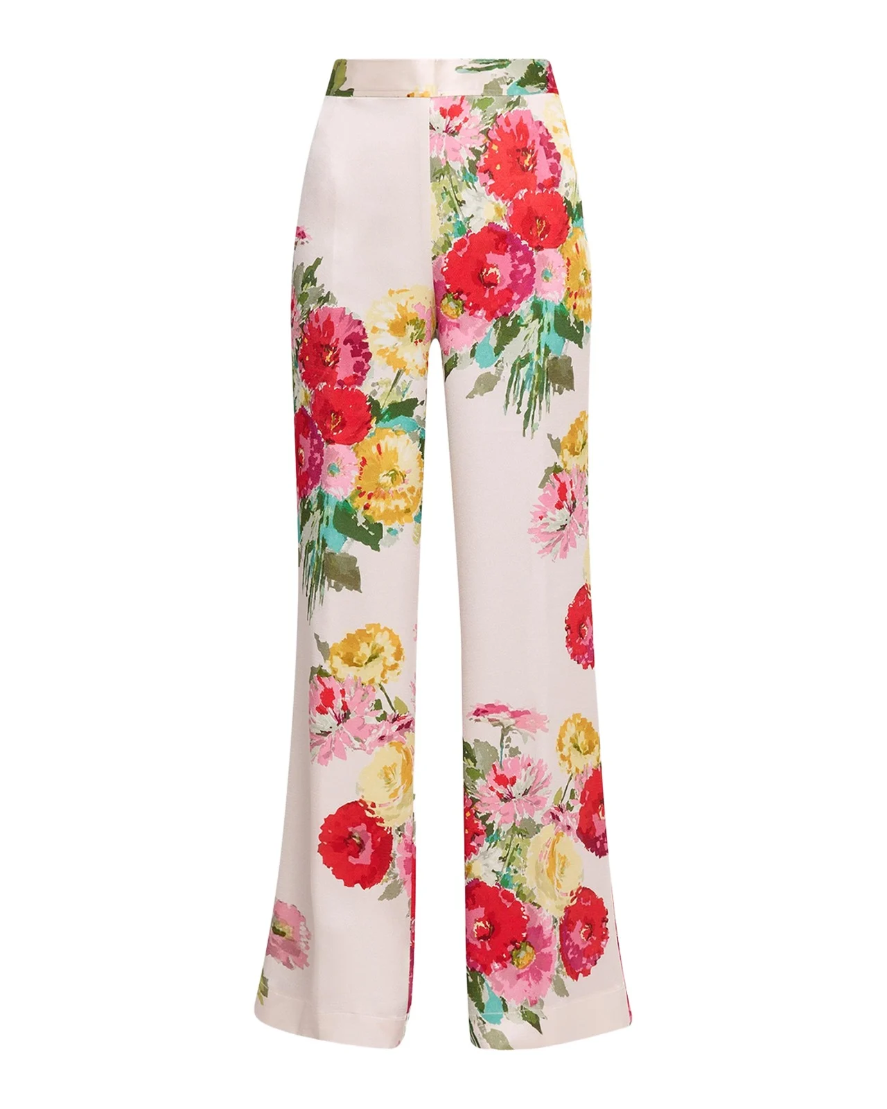 Pat Nixon Floral Silk Straight-Leg Pants Pat Nixon Floral Silk Straight-Leg Pants