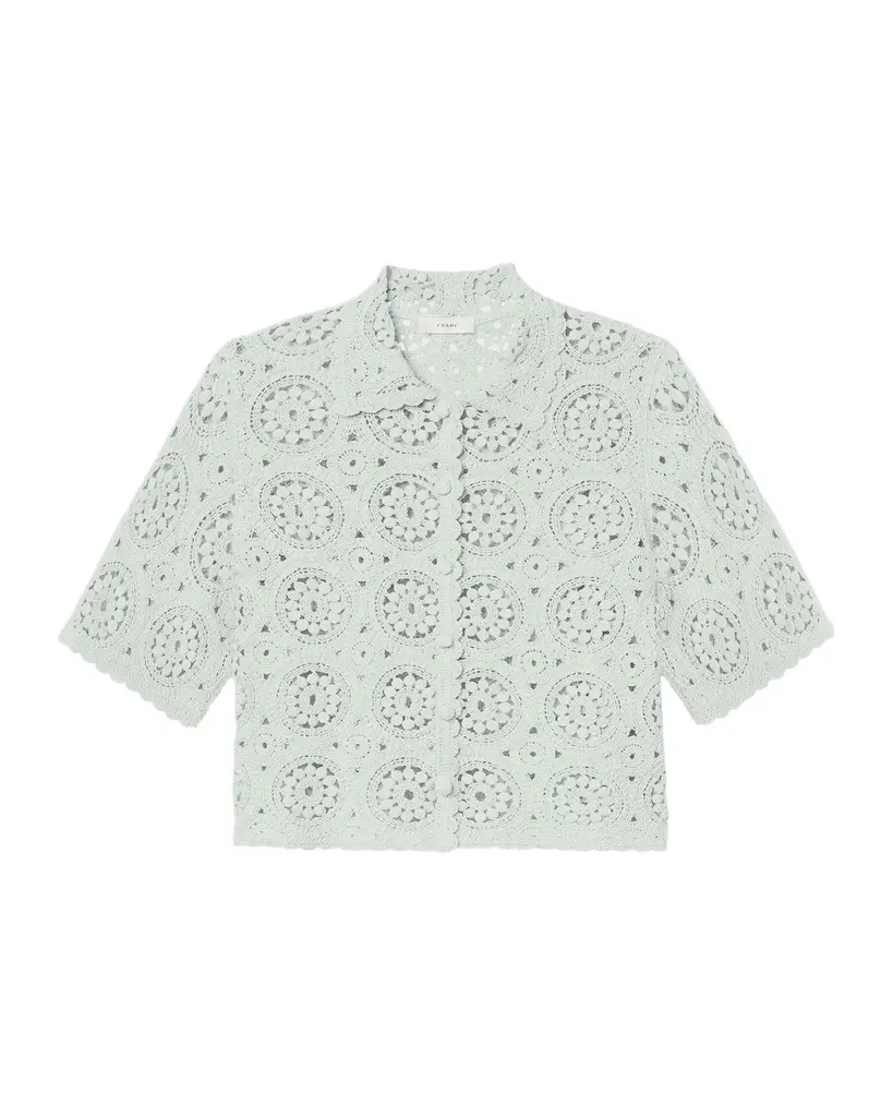 FRAME Crochet Cotton Boxy-Fit Top | Image 1 FRAME Crochet Cotton Boxy-Fit Top | Image 1