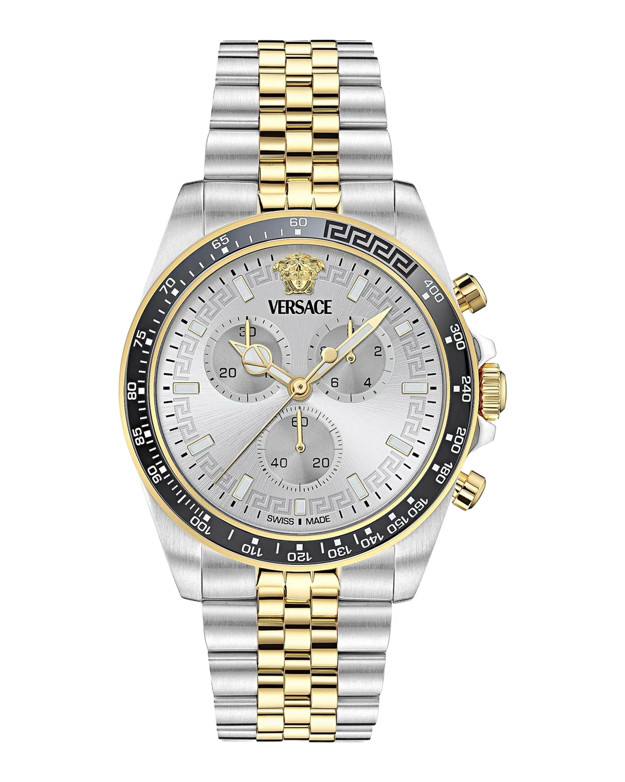 Versace Men's Greca Chrono Wave Two-Tone Stainless-Steel Bracelet Watch/43MM