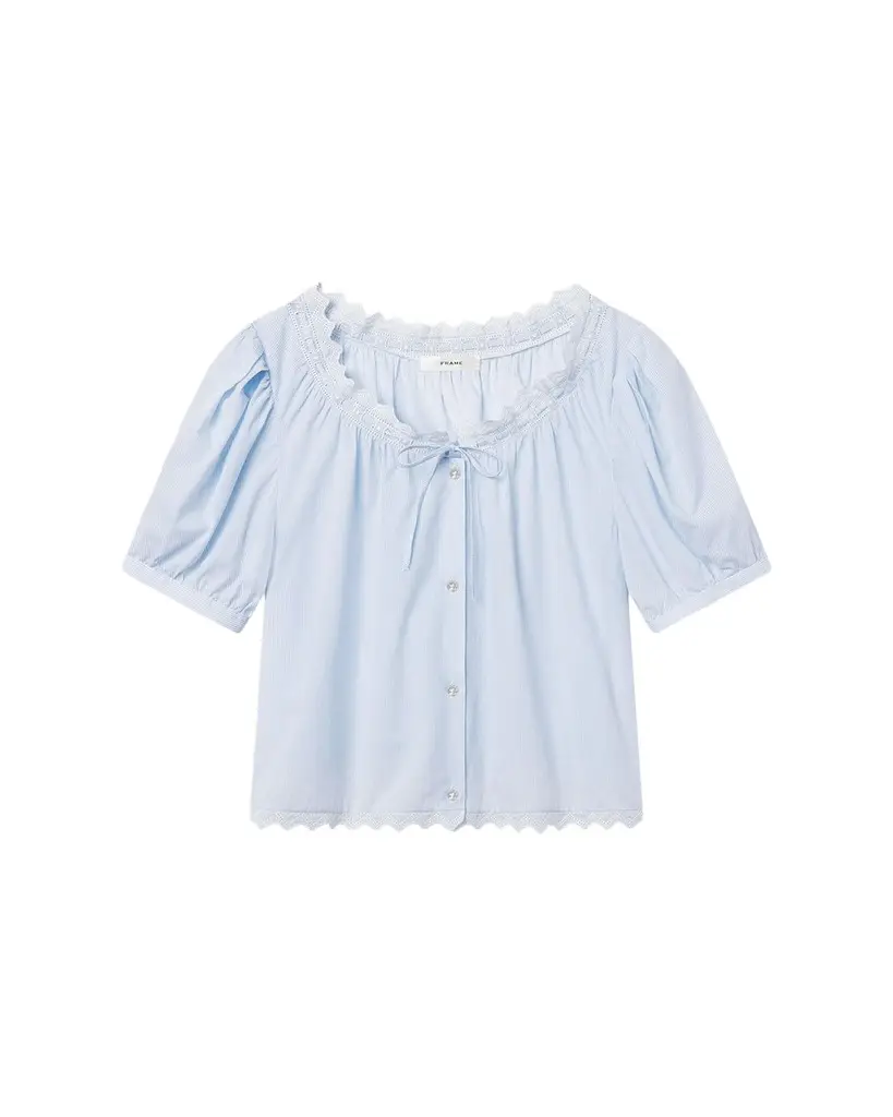 Frame The Serene Striped Cotton Top | Image 1 Frame The Serene Striped Cotton Top | Image 1