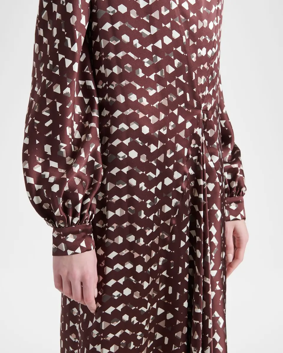 Kiton Abstract-Print Silk Long-Sleeve Midi Shirtdress | Thumbnail 5 Kiton Abstract-Print Silk Long-Sleeve Midi Shirtdress | Thumbnail 5