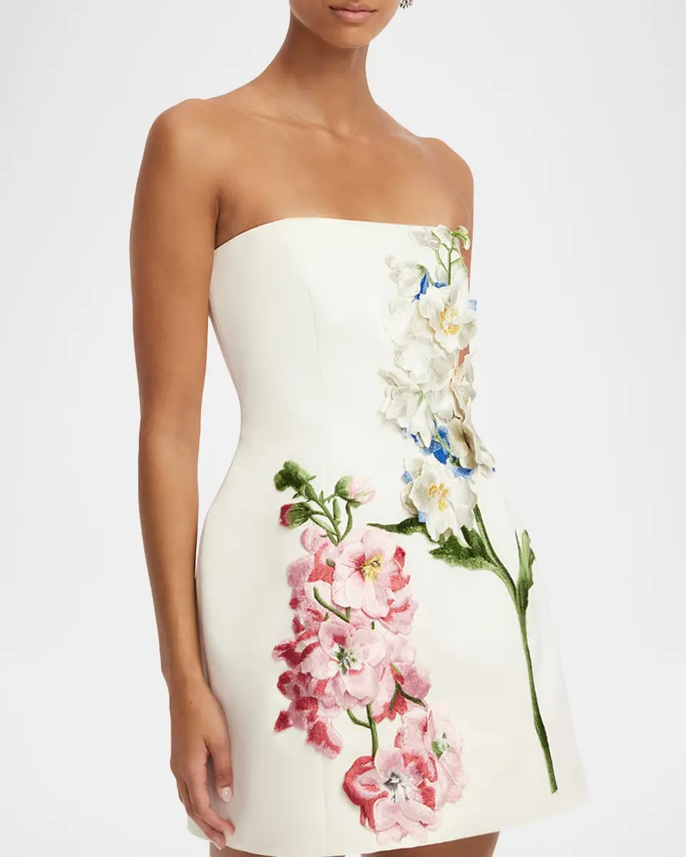 LEO LIN Roselle Strapless Embroidered Bustier Mini Dress | Thumbnail 5 LEO LIN Roselle Strapless Embroidered Bustier Mini Dress | Thumbnail 5