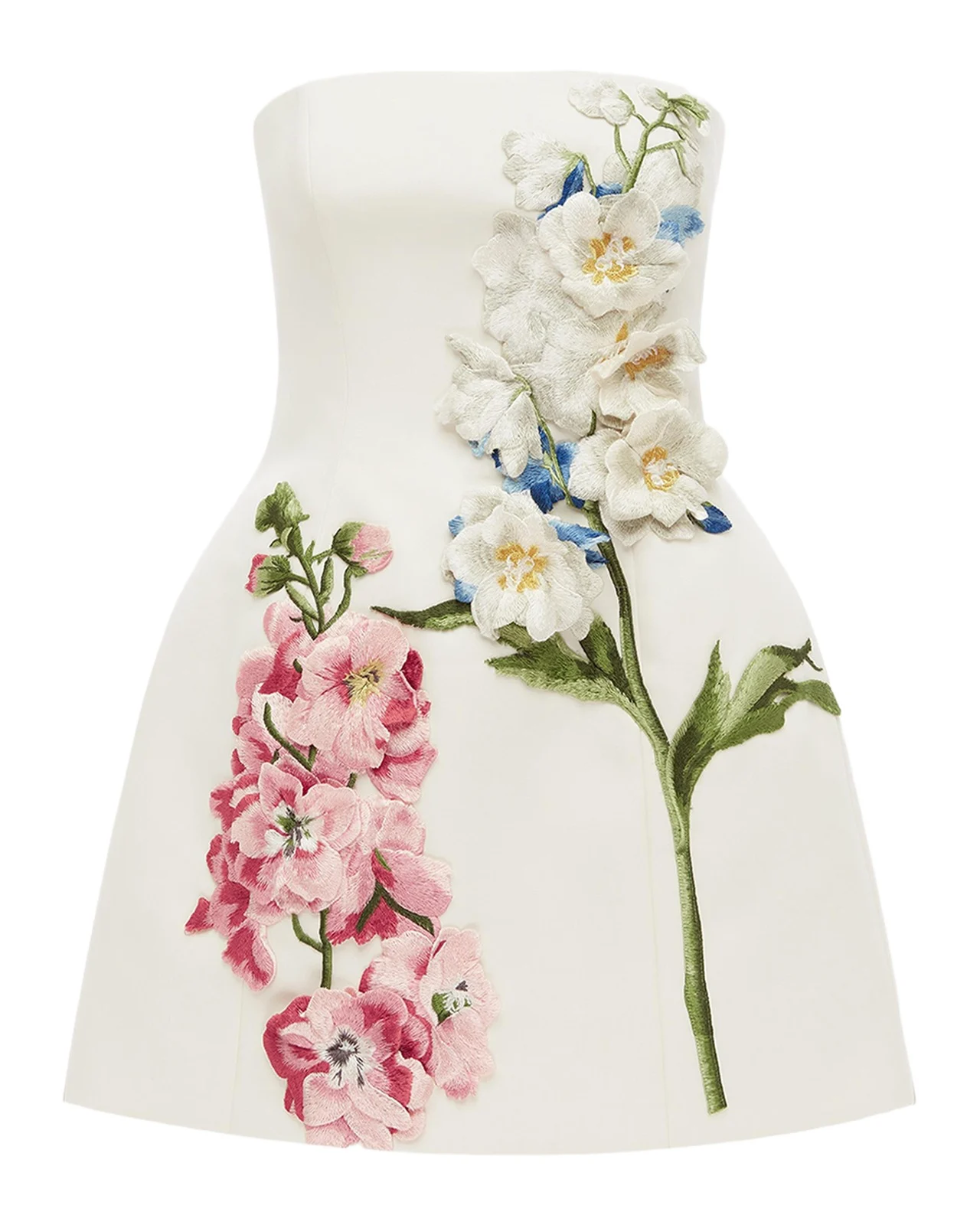 Roselle Strapless Embroidered Bustier Mini Dress Roselle Strapless Embroidered Bustier Mini Dress