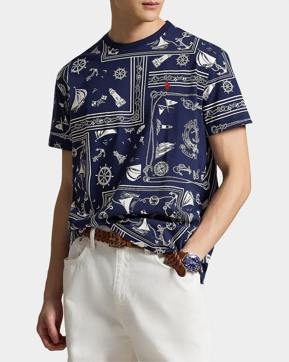 Polo Ralph Lauren Men's Bandana Cotton Jersey T-Shirt | Thumbnail 4 Polo Ralph Lauren Men's Bandana Cotton Jersey T-Shirt | Thumbnail 4