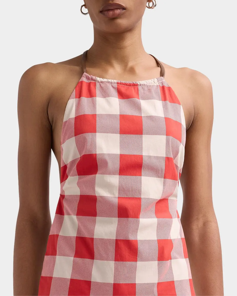 SEROYA Deza Check Halter Top | Thumbnail 5